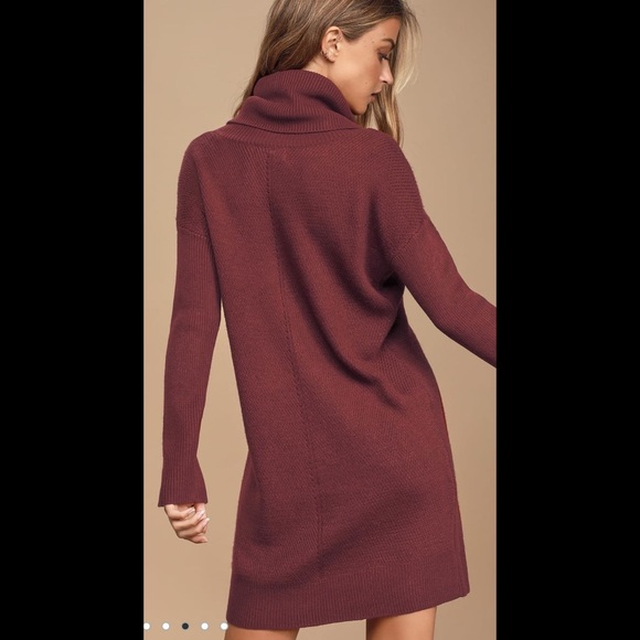 NWT Lulus Tea Reader Burgundy Sweater Dress - Picture 3 of 3